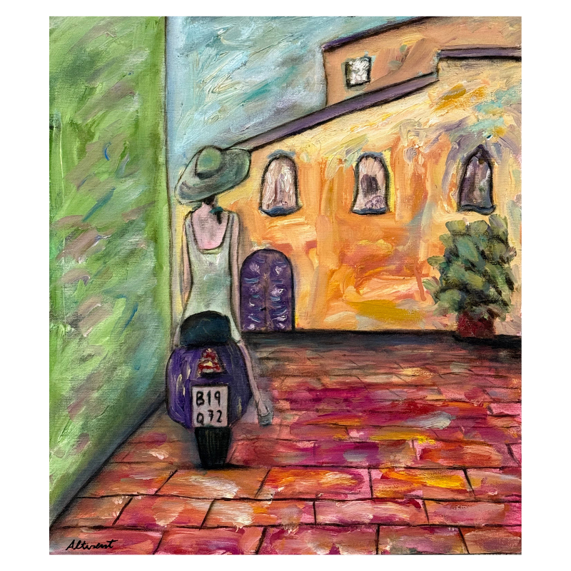 Cuadro MOTO COLOR Carlos Altisent 40x35 cm