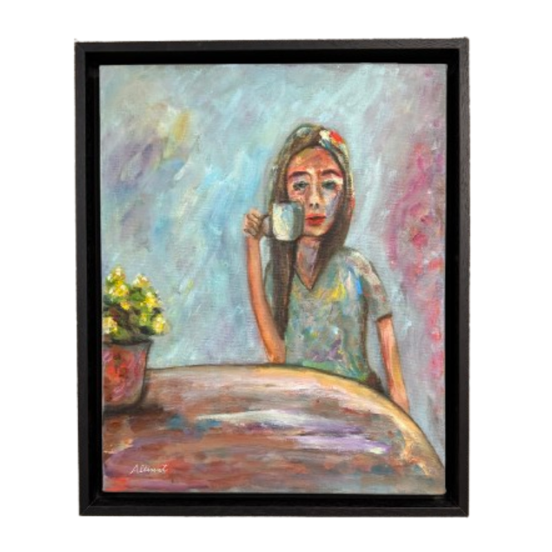 Cuadro TOMANDO CAFÉ Carlos Altisent 41x33cm