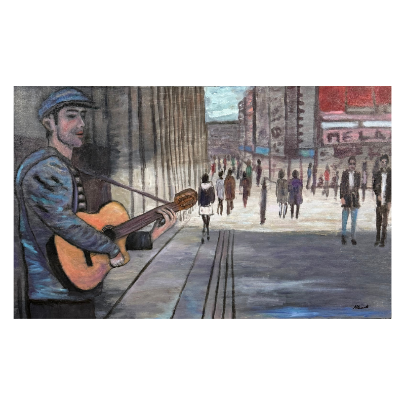 Cuadro GUITARRISTA CALLEJERO Carlos Altisent 55x90 cm