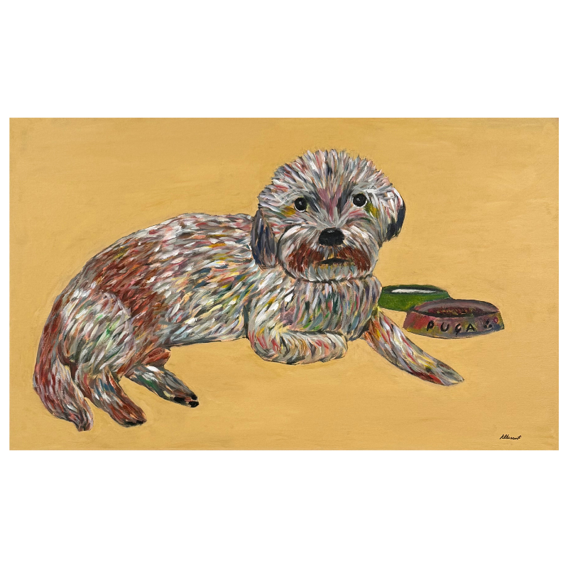 Cuadro PERRO COLORIDO puça 55x90cm