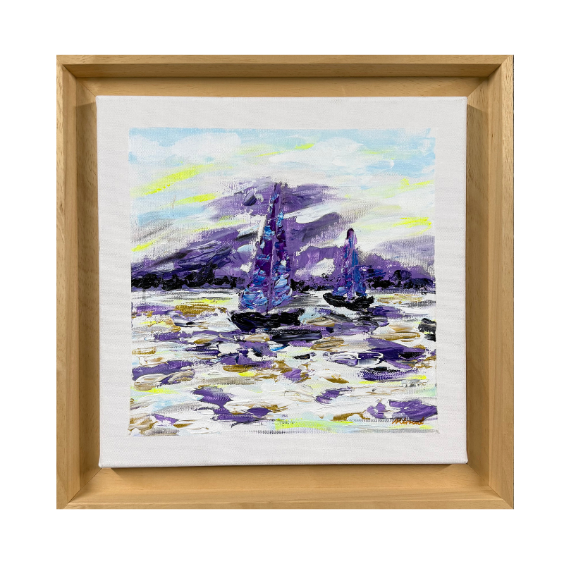 Cuadro BARCOS NAVEGANDO Carlos Altisent Marco 30x30cm